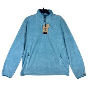 Chubbies The Tundra Light Blue Speckled Fleece Quarter Zip Pullover Mens M NWT